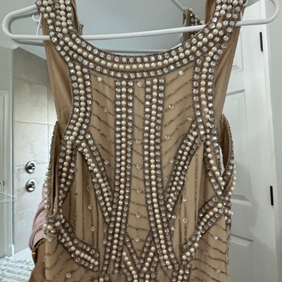 ASOS DESIGN embellished high neck maxi dress with fringe hem - Picture 6 of 11